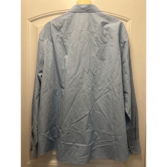 Untuckit Men’s Long Sleeve Gingham Relaxed Fit Wrinkle Free Shirt Size XXXL Blue - Picture 3 of 3